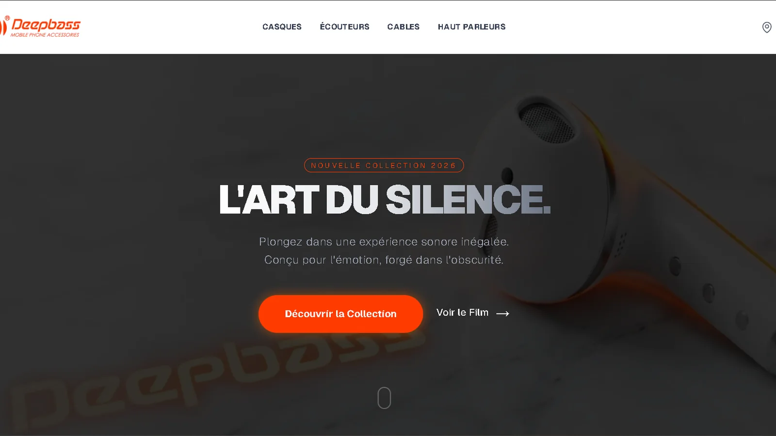 DeepBass premium audio equipment storefront homepage