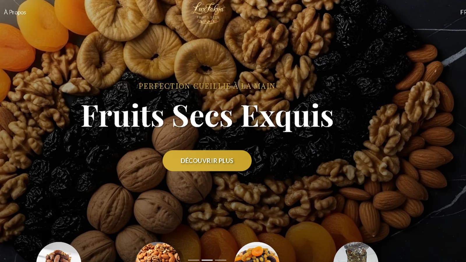 LuxFakya premium dates and nuts e-commerce homepage